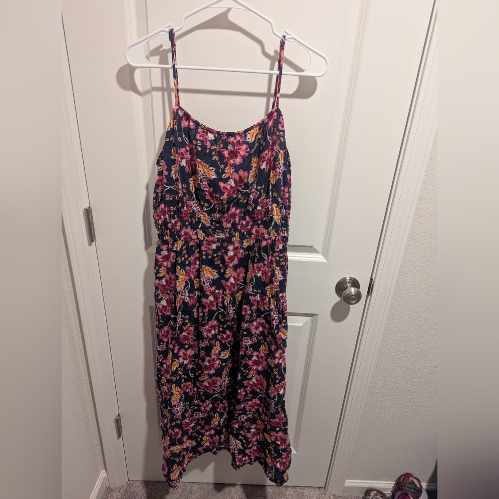Old Navy Pink and Gray Floral Dress
